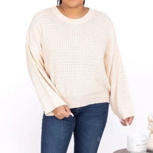 NWT Cream Textured Sweater